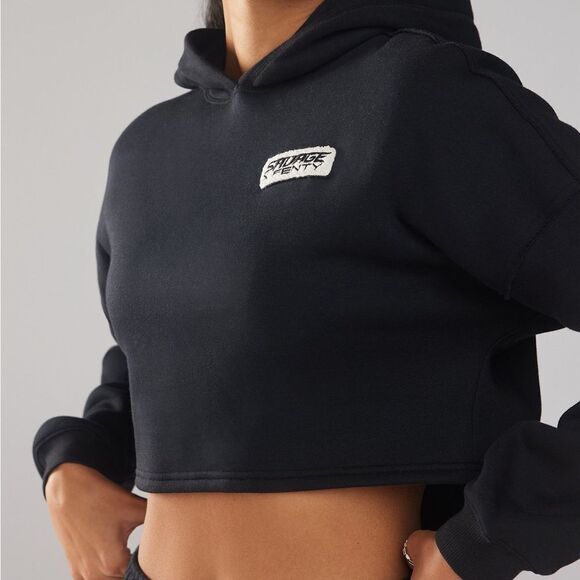 Savage x Fenty ESSENTIAL RACER CROPPED HOODIE 1X - Picture 3 of 13